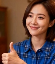  居家女性微笑竖大拇指1272#横屏 	 -