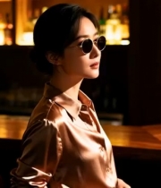  酒吧里的墨镜知性女性1261#横屏 	 -