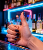  酒吧霓虹灯点赞手势1264#横屏 	 