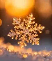  金色雪花特写1193#横屏 	 
