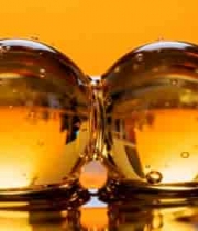  金色透明油滴特写1191#横屏 	 