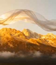  金色山脉飘带流云1177#横屏 	 - 