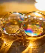  金色水面双气泡特写1184#横屏 	 