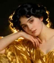  金色礼服女子肖像1160#横屏 	 