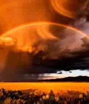  金色草原彩虹天空1139#横屏 	 - 