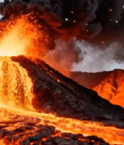 火山喷发岩浆流淌1012#横屏 