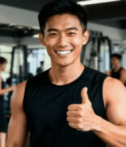健身房帅哥竖大拇指点赞1077#横屏 