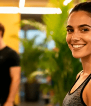 健身房活力女性微笑1068#横屏 