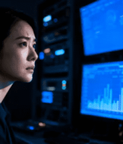 监控室女操作员工作中1062#横屏 