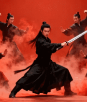 红衣侠客挥剑红雾935#横屏 