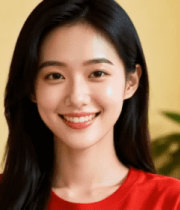 红衣女孩微笑合集927#横屏 