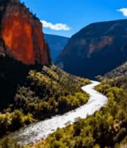 红色峡谷河流航拍911#横屏 