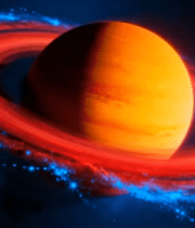 红色光环行星旋转897#横屏 