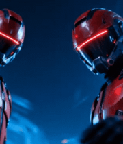 红色机甲战士特写898#横屏 