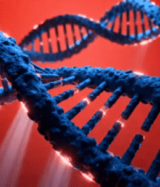 红色背景DNA双螺旋动画891#横屏 