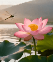 荷塘蜻蜓戏莲图855#横屏 