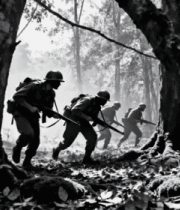 黑白森林士兵行军856#横屏 