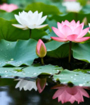 荷塘莲花绽放美景854#横屏 