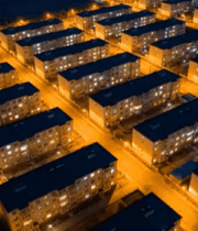 航拍城市夜景住宅区807#横屏 