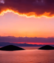 海上日落云彩变化801#横屏 