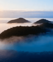 海上日出 云雾缭绕岛屿795#横屏 