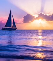 海上日落帆船远航800#横屏 
