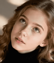 光影下的卷发女孩745#横屏 