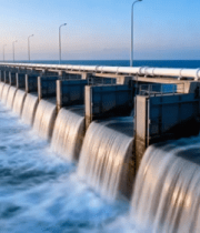 海岸水闸泄洪景观751#横屏 