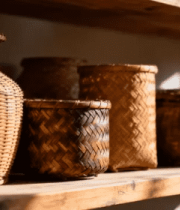 古朴竹编容器陈列694#横屏 