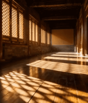 古风宫殿走廊光影655#横屏 