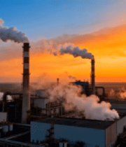 工厂日落全景611#横屏 