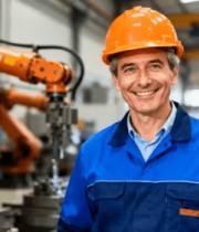 工厂工人与机械臂作业592#横屏 