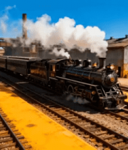 复古蒸汽火车工业场景535#横屏 