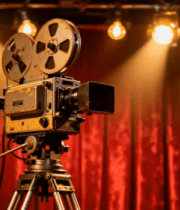 复古电影摄影机舞台灯光526#横屏 