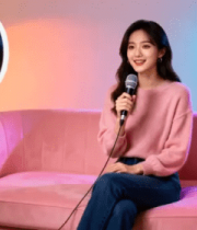 粉色沙发女主播带货506#横屏 