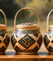 传统竹编储物罐展示326#横屏 