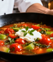 厨师端西红柿蔬菜汤306#横屏 