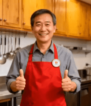 厨房厨师竖大拇指点赞300#横屏 