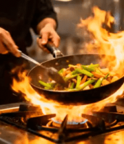 厨师爆炒火焰美食301#横屏 