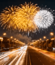 城市夜空烟花绽放283#横屏 