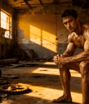 废弃工厂肌肉男特写486#横屏 