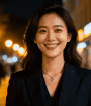 都市夜景美女微笑449#横屏 