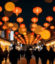 灯笼街夜景人流392#横屏 