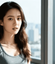 窗边沉思的女性333#横屏 