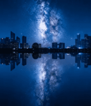 城市夜景银河倒影277#横屏 