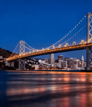 城市夜景悬索桥灯光秀276#横屏 