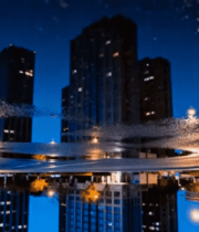 城市夜景喷泉灯光秀275#横屏 