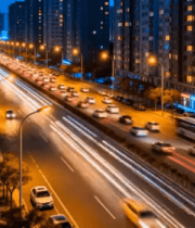 城市夜景车流延时267#横屏 