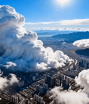 城市上空的壮观积雨云260#横屏 