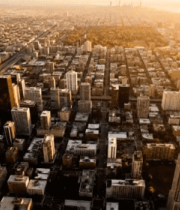 城市日出航拍全景252#横屏 